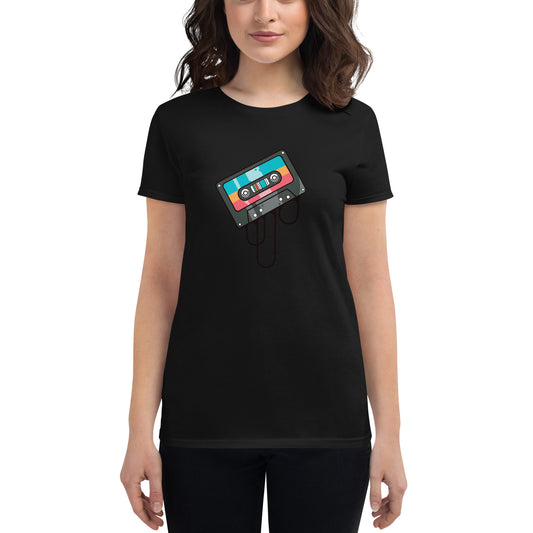Women's short sleeve t-shirt Retro Cassette Tape